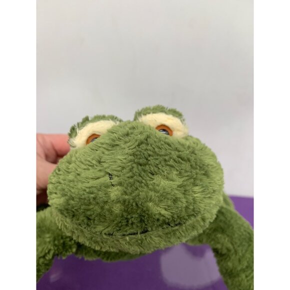 Mary Myers Floppy 10 Inch Green Frog Worn Tags Brown Plastic Eyes Plush Stuffed - Picture 3 of 10